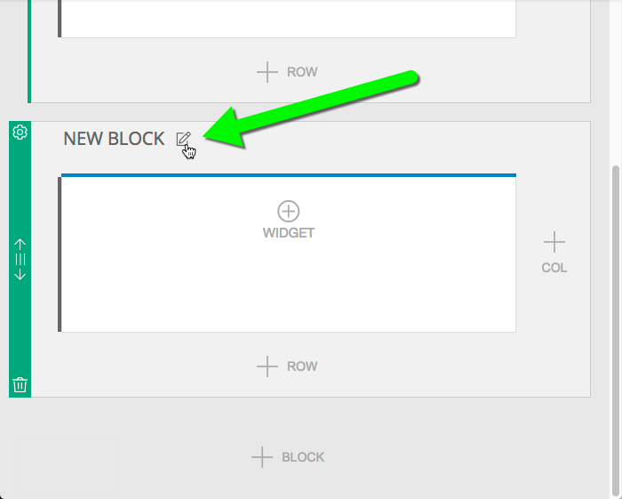 click to edit the title of a new block so it's easier for you to organize your layout items