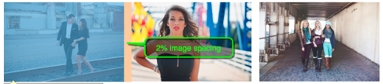three images in a single graphics widget with 2% spacing applied