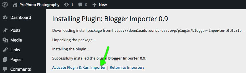 blogger-import-plugin-activate
