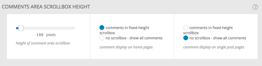 General Comments Scrollbox Appearance