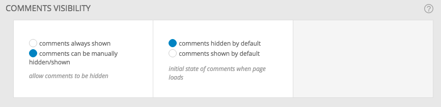 General Comments Visibility Appearance