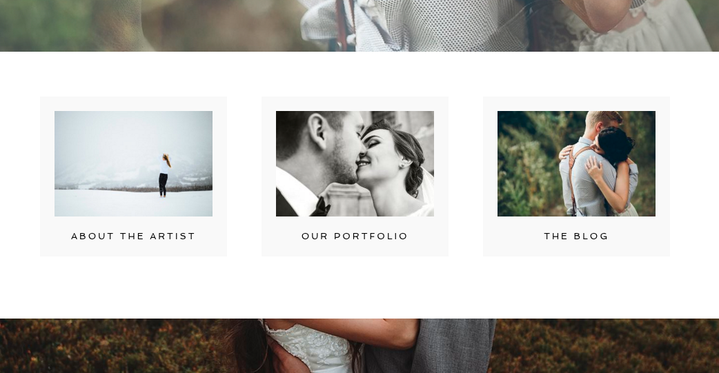 Featured images displayed in the default grid on the Morgan design front page.
